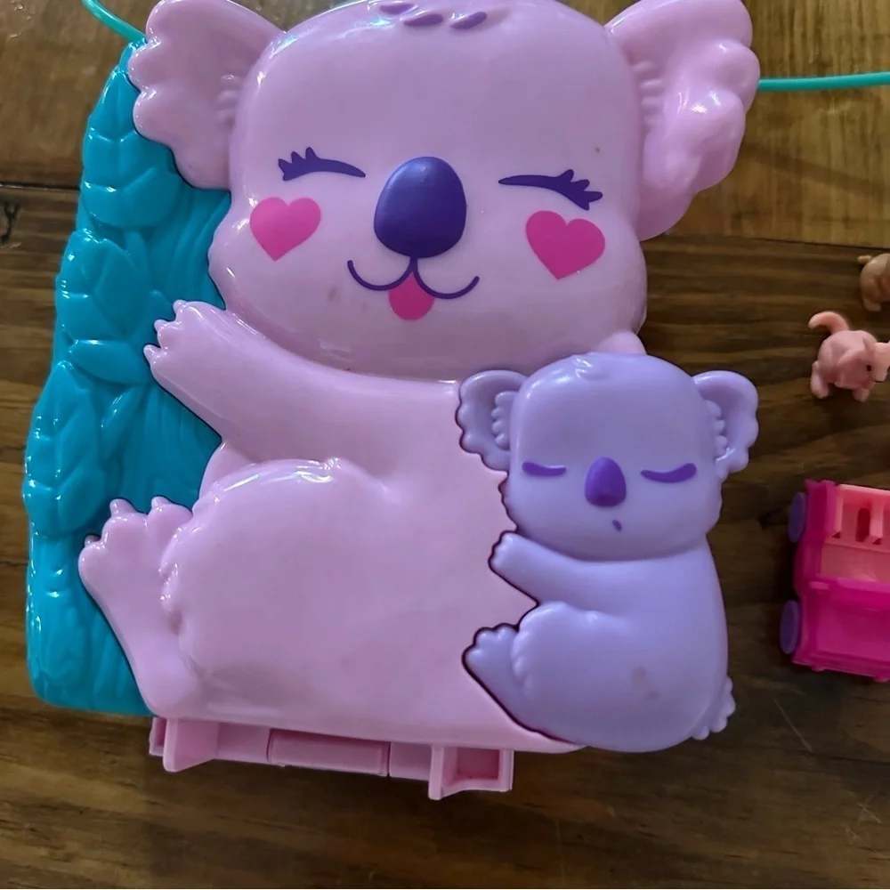 polly pocket 2 In 1 Koala Purse Travel Toy 1 Doll 1 Car And Animals